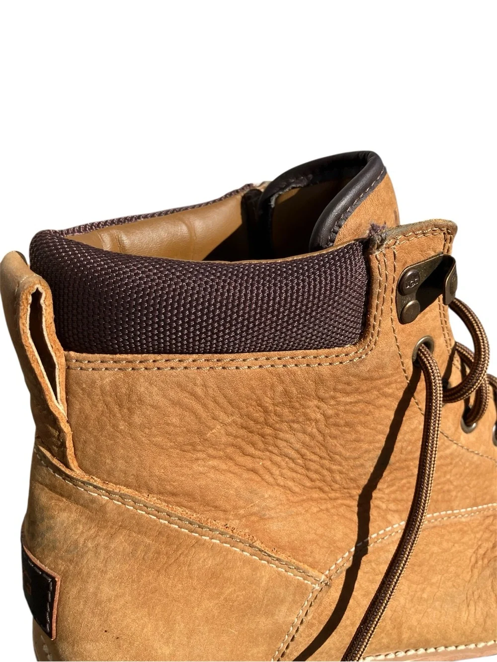UGG Seton TL Boots Mens Chukka Lace Fleece Shearling Tan Leather Chestnut 9.5